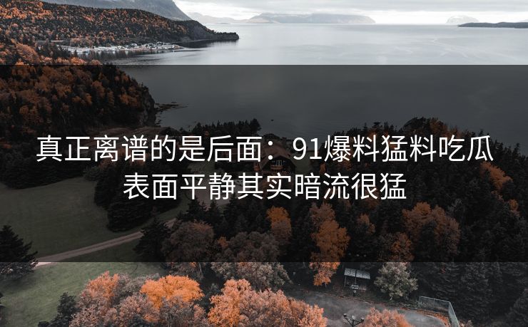 真正离谱的是后面：91爆料猛料吃瓜表面平静其实暗流很猛
