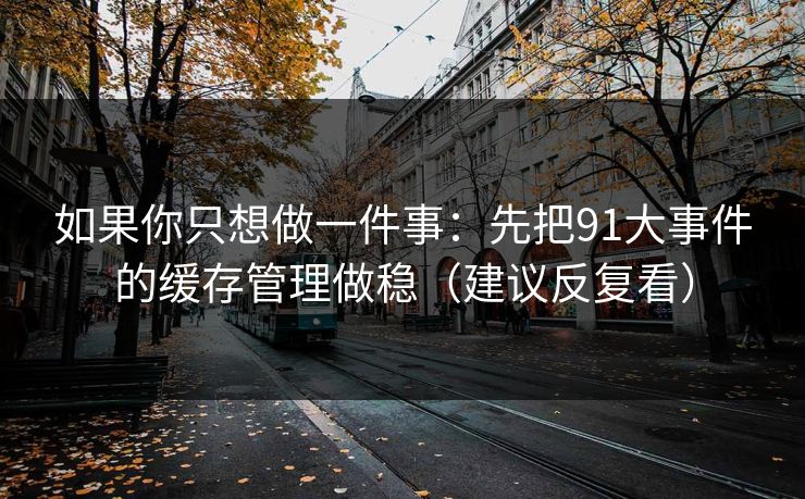 如果你只想做一件事：先把91大事件的缓存管理做稳（建议反复看）